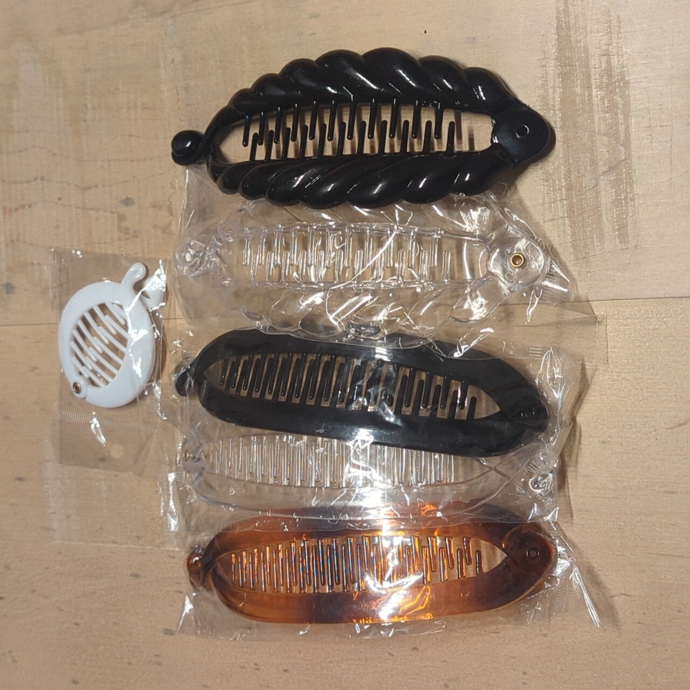Bundle of 6 banana hair clips NEW